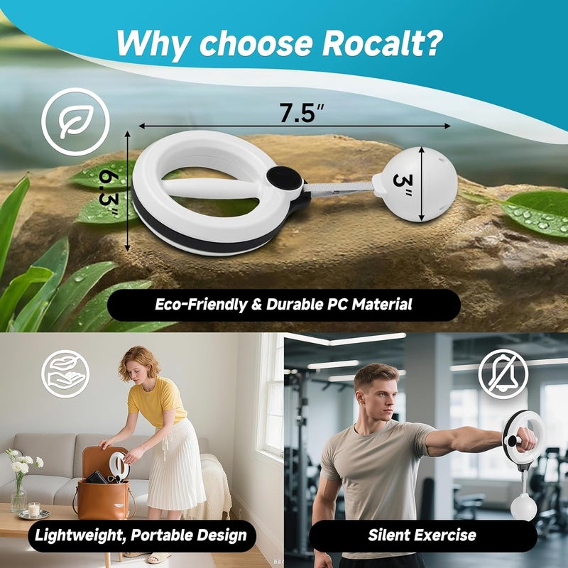 Rocalt Arm and Shoulder Workout Equipment for Men and Women, 360° Hand-Crank Forearm Trainer, Shoulder and Chest Exercise Equipment, Home Fitness Equipment and Gym Workouts - Image 2